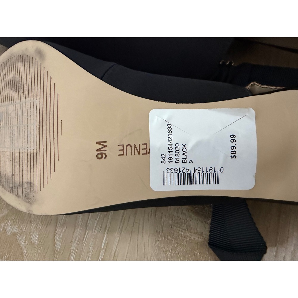 Saks Fifth Avenue Farry Black Fabric Bow Slingback Kitten Heel Pumps Womens 9M - Picture 10 of 14